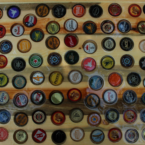 Custom Bottle Cap Cutting Board